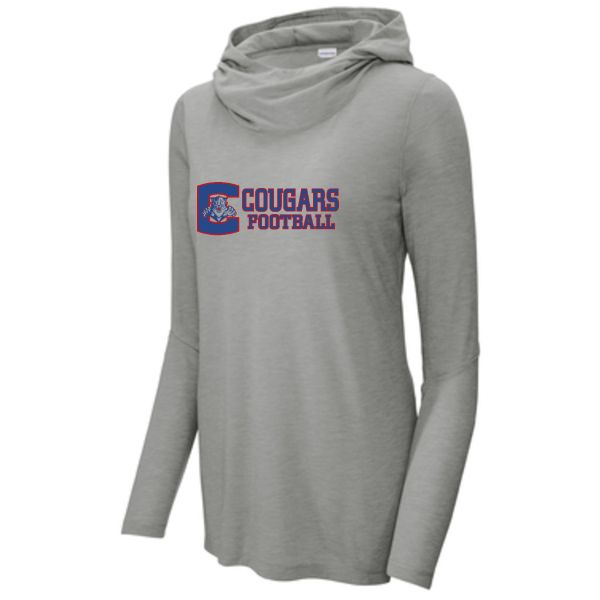 Conner Cougars football women's hooded sweatshirt